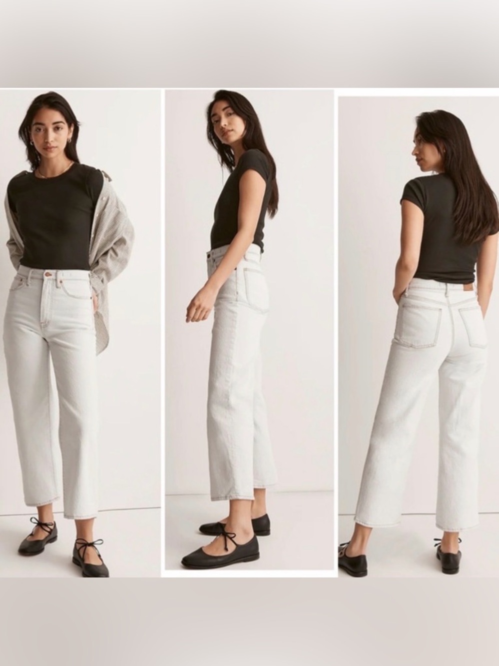 NWT Madewell The Perfect Vintage Light Wash Wide Leg Crop Jean Size 25